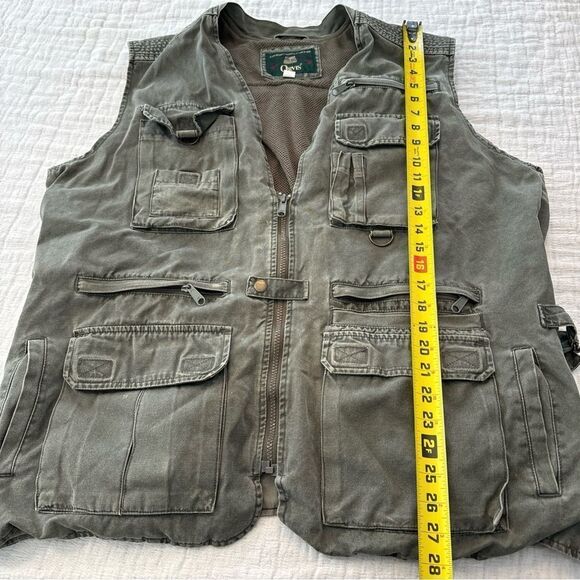 Vintage Orvis Fly Fishing Vest Tan Cargo Nylon Mesh Size L *flawed* - Picture 6 of 10